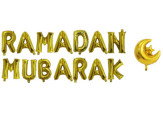 Ballons lettres "Ramadan Mubarak"