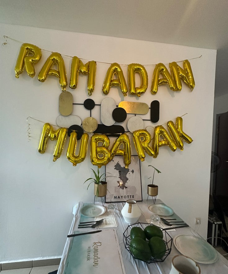 Ballons lettres "Ramadan Mubarak"